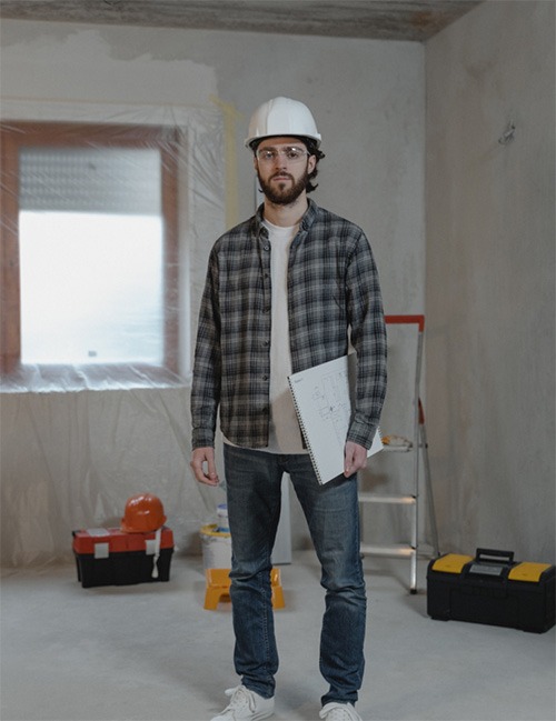 The painting estimation guy looking into the camera