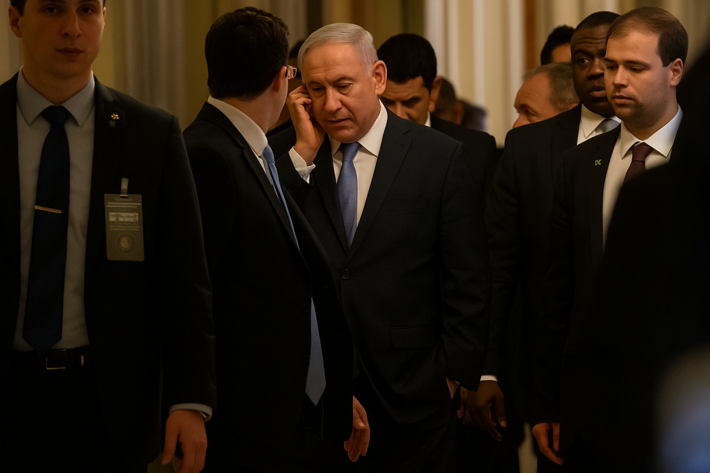 Nethanyahu's cowardly landing on Athens after being afriad from Iran,