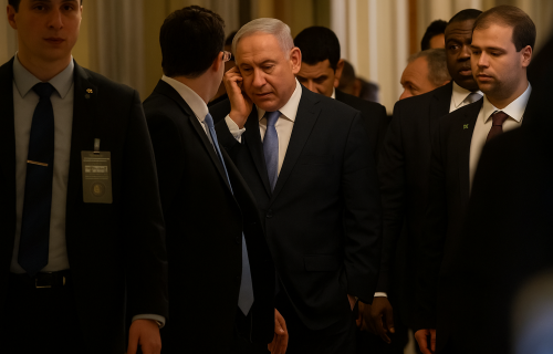 Nethanyahu's cowardly landing on Athens after being afriad from Iran,